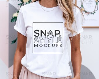 Wit Bella Canvas 3001 T-shirtmodel: Valentijnsdag, bruiloft (digitale download)