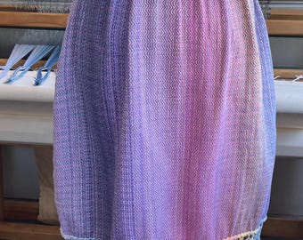 Handwoven Skirt Macrame Fringe with Pockets, Raidho Series: Size S-M