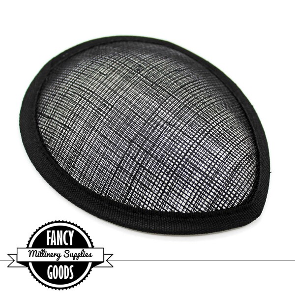 1 - schwarz - Teardrop Hat Base - Hut Form - Stiftung - Sinamay-Stroh - Fascinator Hut - Millinery