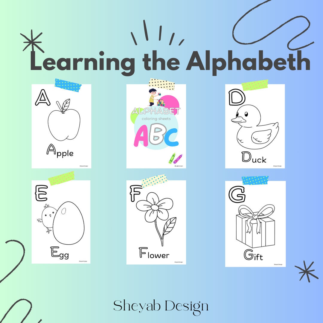 Alphabeth Coloring Sheets for Kids - Etsy Canada