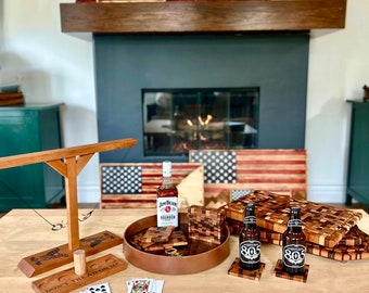 Handcrafted Wooden American Flag, Personalized Military Gift