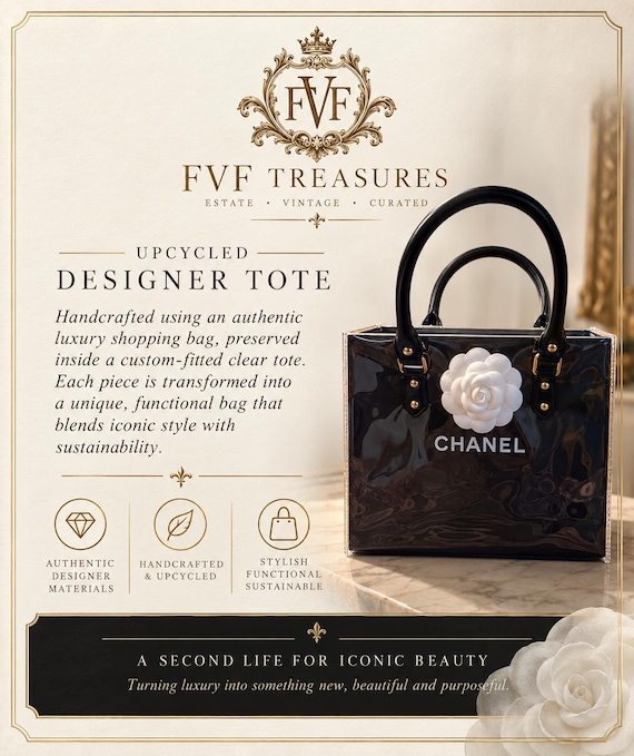 Upcycled Authentic Chanel 3D Camellia Shopping Tote