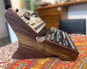 Elektron stand - Double - Walnut wood - Handmade in Italy