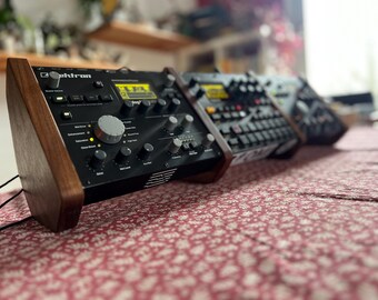 Support triple Elektron pour Digitakt/Digitone/Syntakt/Analog Heat (en bois de noyer)