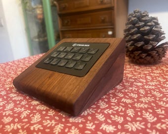 Elgato Stream Deck MK2 Stand | Handmade Black Walnut Wood, Natural Finish, Ergonomic Desk Dock
