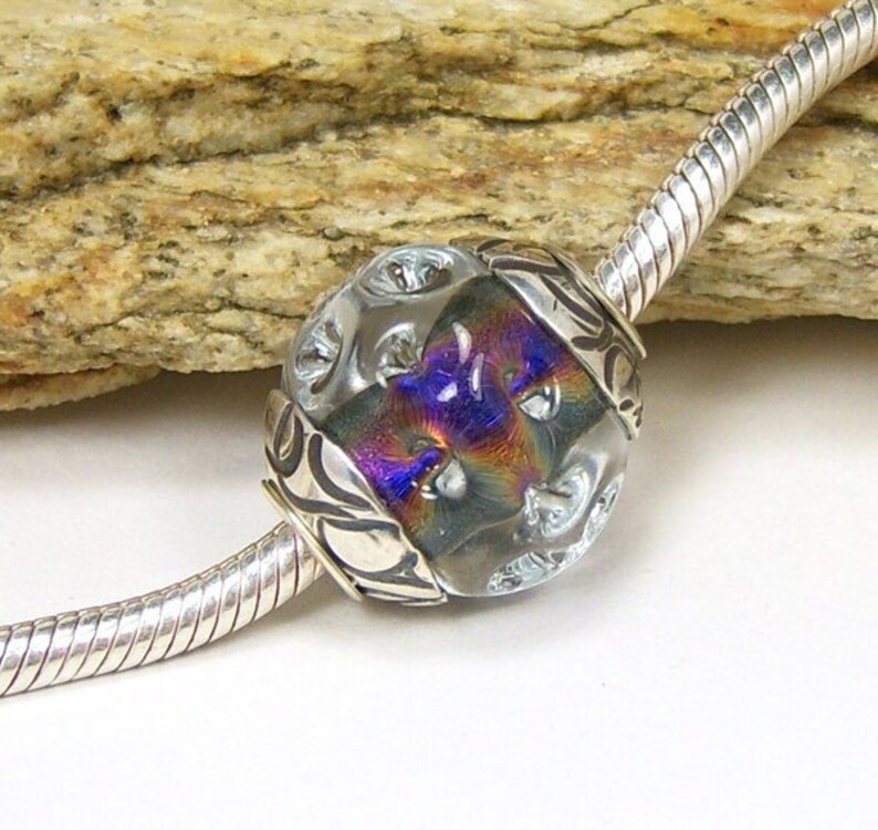 Lampwork Glass Charm Bead Large Hole BHB image 1