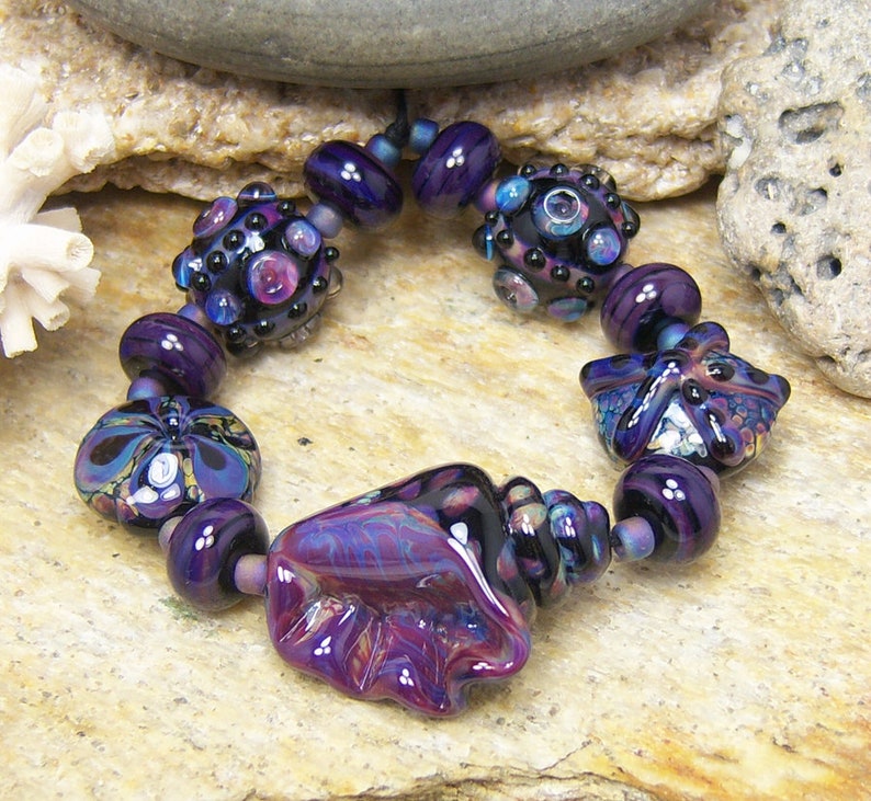 Lampwork Seashell Bead Set 11
