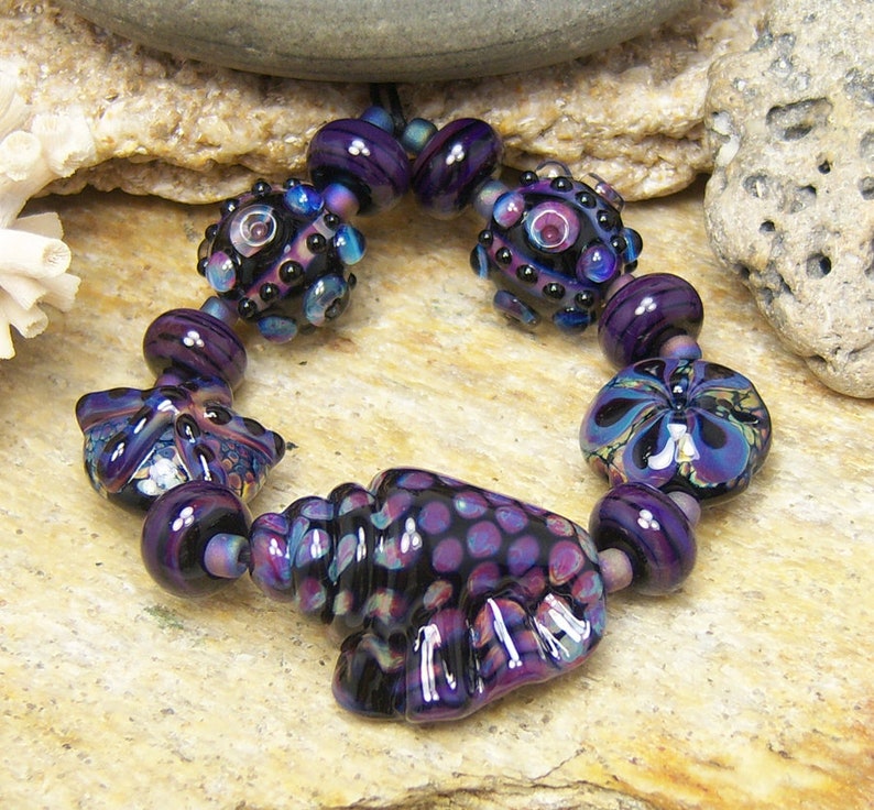 Lampwork Seashell Bead Set 11