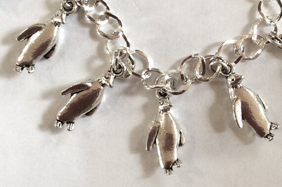 Penguins Handmade Silver Tone Charm Bracelet 19cm Other
