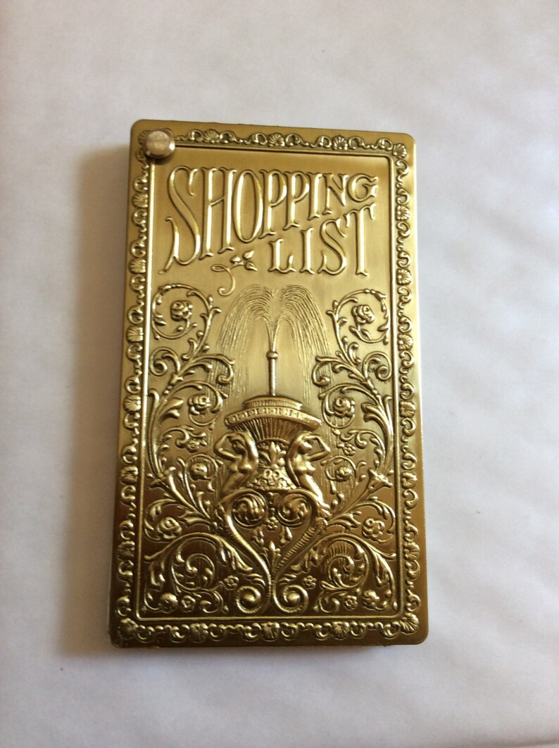 Edwardian Brass Notepad / Shopping List Notebook Replica Memo Etsy