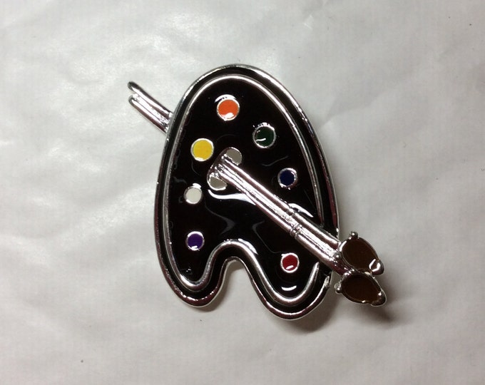 Artist's Palette Painters Palette Enamel Vintage Gold Tone Etsy