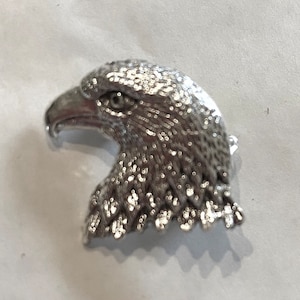 American Eagle eagle head USA silver tone bird brooch pin