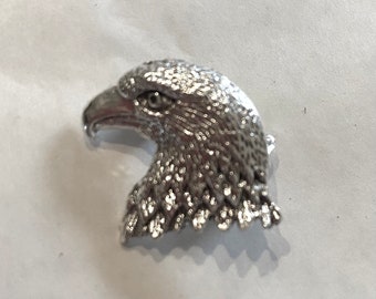 American Eagle testa d'aquila USA argento tono spilla uccello spilla