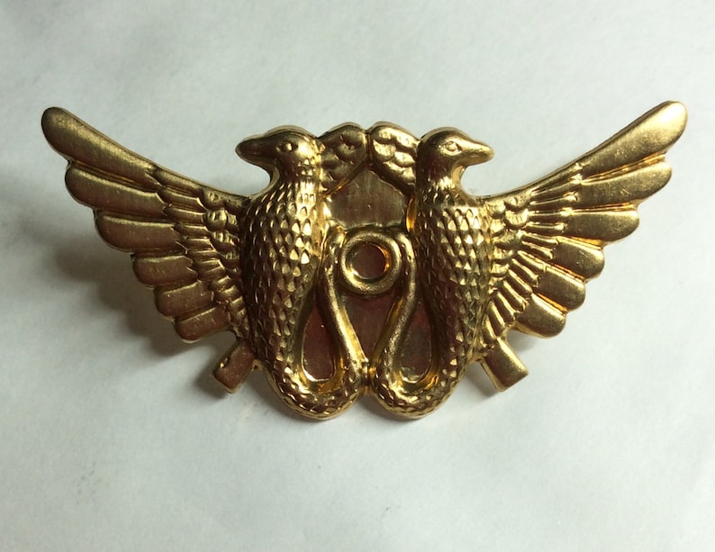 Broche En Argent Aigle à Tête Bicéphale - Style XIXe Siècle - Occasion - Bijou Vintage