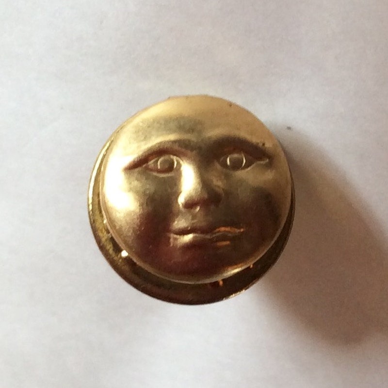 Raven At Night - Black Bird Full Moon Metal & Resin Lapel Pin / Hat Pin / Tie Tack