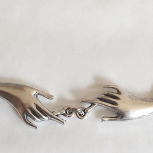 Paar Hände Halskette Zwei Hand Halskette Silber Ton Charme 56 cm Kette