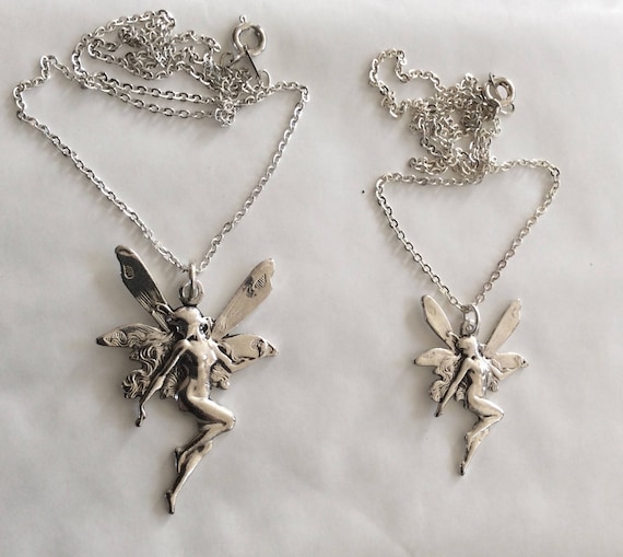 Vintage Tinkerbell Absinthe Fairy Pendant Small Art Nouveau Style