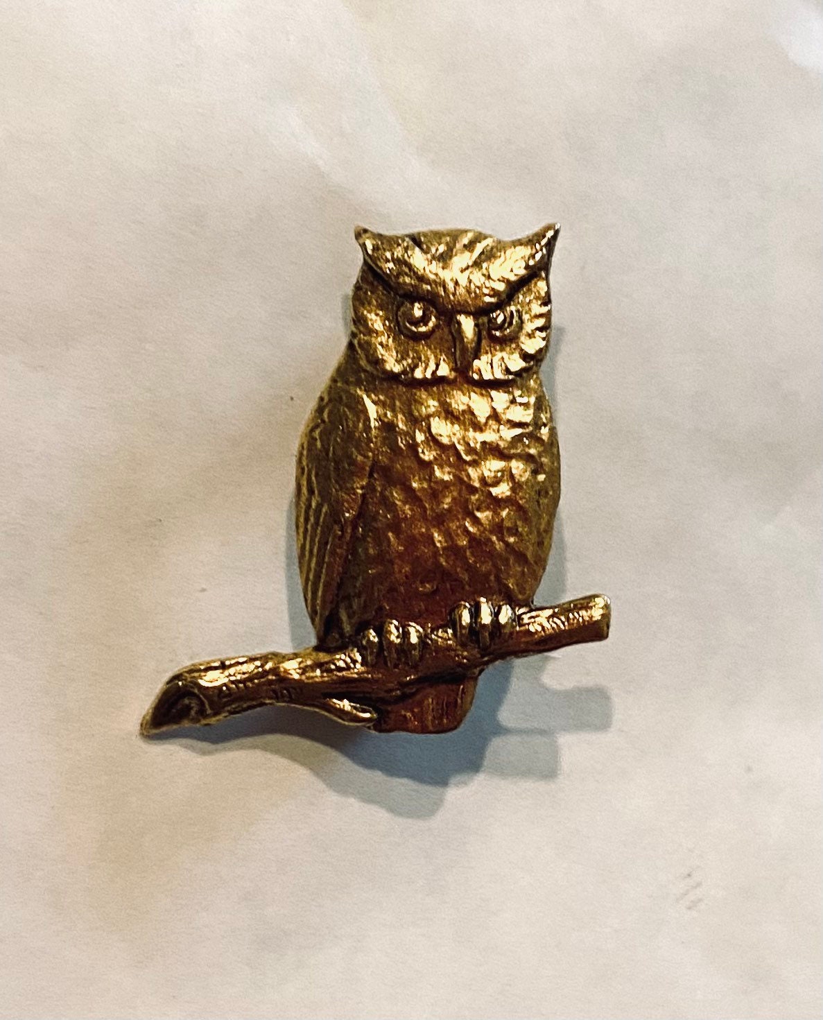 Gold owl deals brooch