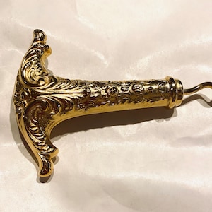 Corkscrew Parisian parasol detail Edwardian replica solid hand cast pewter handle gold plated stainless steel screw heavyweight cork screw