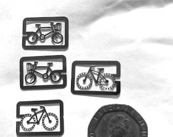 Paperback book bookmark bicycle Specially designed tiny bookmarks to fit snugly into top of book set of 4 silver tone