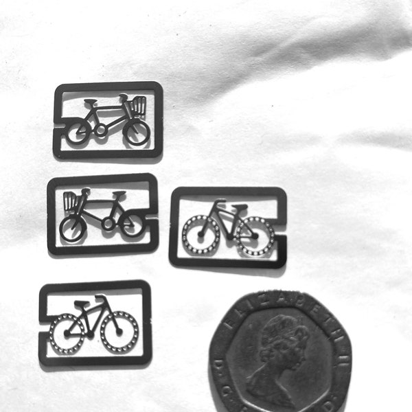 Paperback book bookmark bicycle Specially designed tiny bookmarks to fit snugly into top of book set of 4 silver tone