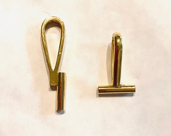 Pendant from brooch converters adapter pair horizontal and vertical gold tone
