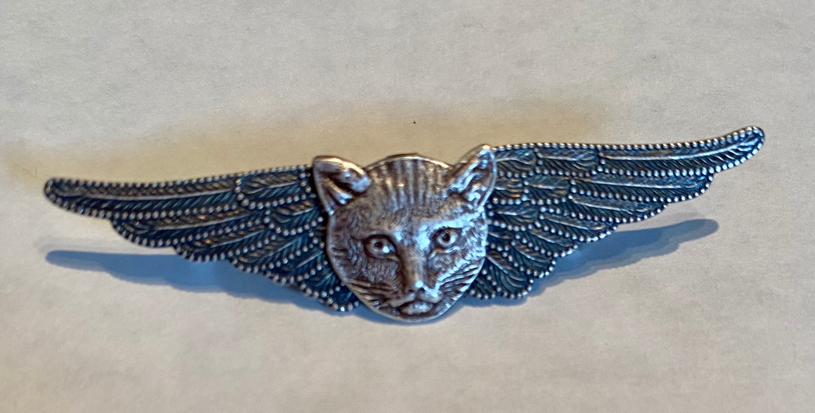 Chaton Commemoratif Tete De Chat De Chatte Et Ailes Dange Etsy France