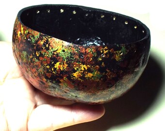 Gourd Bowl 4 Inch Mini Prepared Pine Needle Basket Supply Multicolored Cut Cleaned Drilled Coiling Crafts Beading Ready To Coil Art