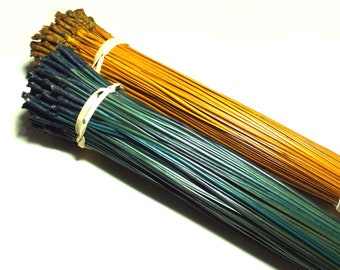 Dyed Pine Needle Duo 4 OZ Long Leaf Pine Needles 2 OZ Each Evening Blue Golden Yellow for Coiled Basket Basketry Supplies Coiling Combo