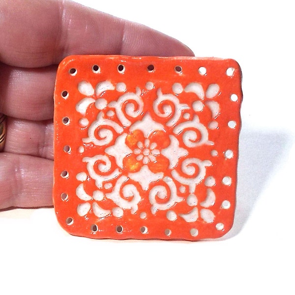 Basket Base 1 Square to Round Ceramic Start for Pine Needle Basket Beading Crafts