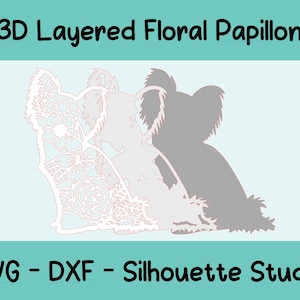 Archivo SVG, DXF y Silhouette Studio de Papillon en capas 3D