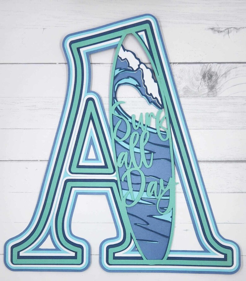 Surfboard Layered Alphabet SVG: 3D Letters & Numbers (digital File) - Etsy