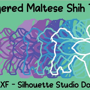 Mandala en couches 3D Shih Tzu maltais SVG, DXF, fichier Studio Silhouette