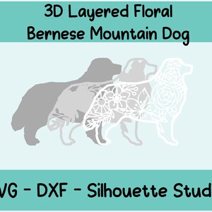 Berner Sennenhund 3D SVG, DXF, Silhouette Studio-Datei