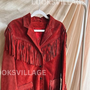 Women&#39;s Vintage Fringe Leather Jacket Suede Leather Jacket, Ladies Leather Jacket , Western Jacket , Fringe Jacket - Gifts For Her