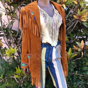 Women&#39;s Vintage Fringe Leather Jacket Suede Leather Jacket, Ladies Leather Jacket , Western Jacket , Fringe Jacket - Gifts For Her