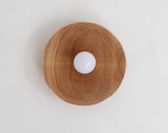 MCM Wall Light Fixture Wabi Sabi Organic Round Wood Plate LED Wall Sconce for Living Room Kitchen Bedroom Bedside Wall Lamp Lighting