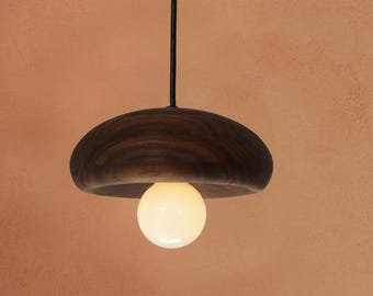Retro MCM Hanging Pendant Light Wabi Sabi Dome LED Pendant Lamp Minimal Nordic Ceiling Light Fixture Scandinavian Office Light