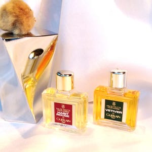 Miniature perfume for collectors * Guerlain * HABIT ROUGE + VETIVER * 2 x 4 ml / 2 x 0.13 fl. oz * Eau de Toilette/Men&#39;s * Vintage version 1965 *