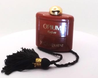 OPIUM Yves SAINT LAURENT * Rare Miniature for Collectors * For Women * Gold Stopper * Black Tassel * No Box * Mini Perfume * Collector
