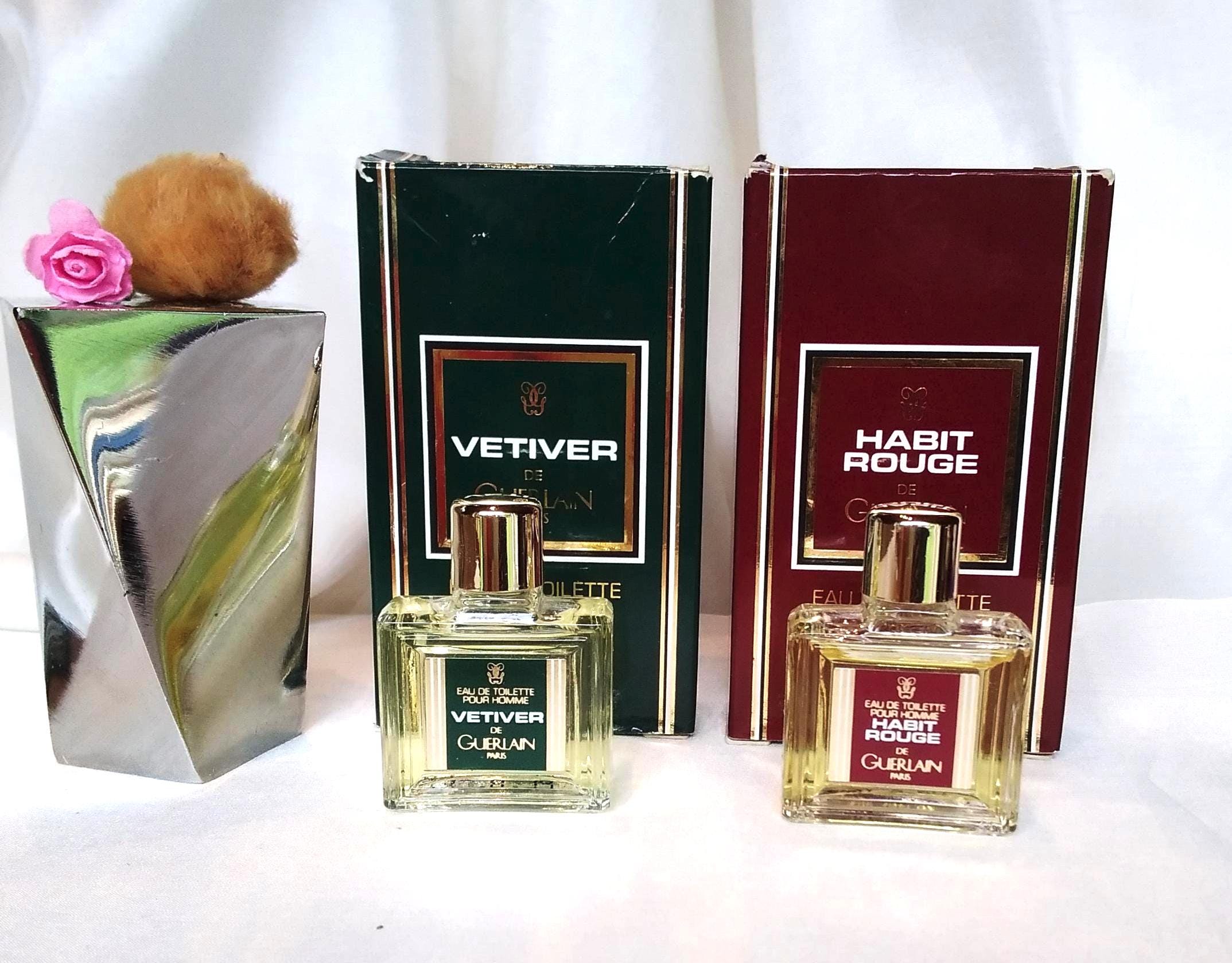 Guerlain Perfume Miniatures HABIT ROUGE and VETIVER Eau De