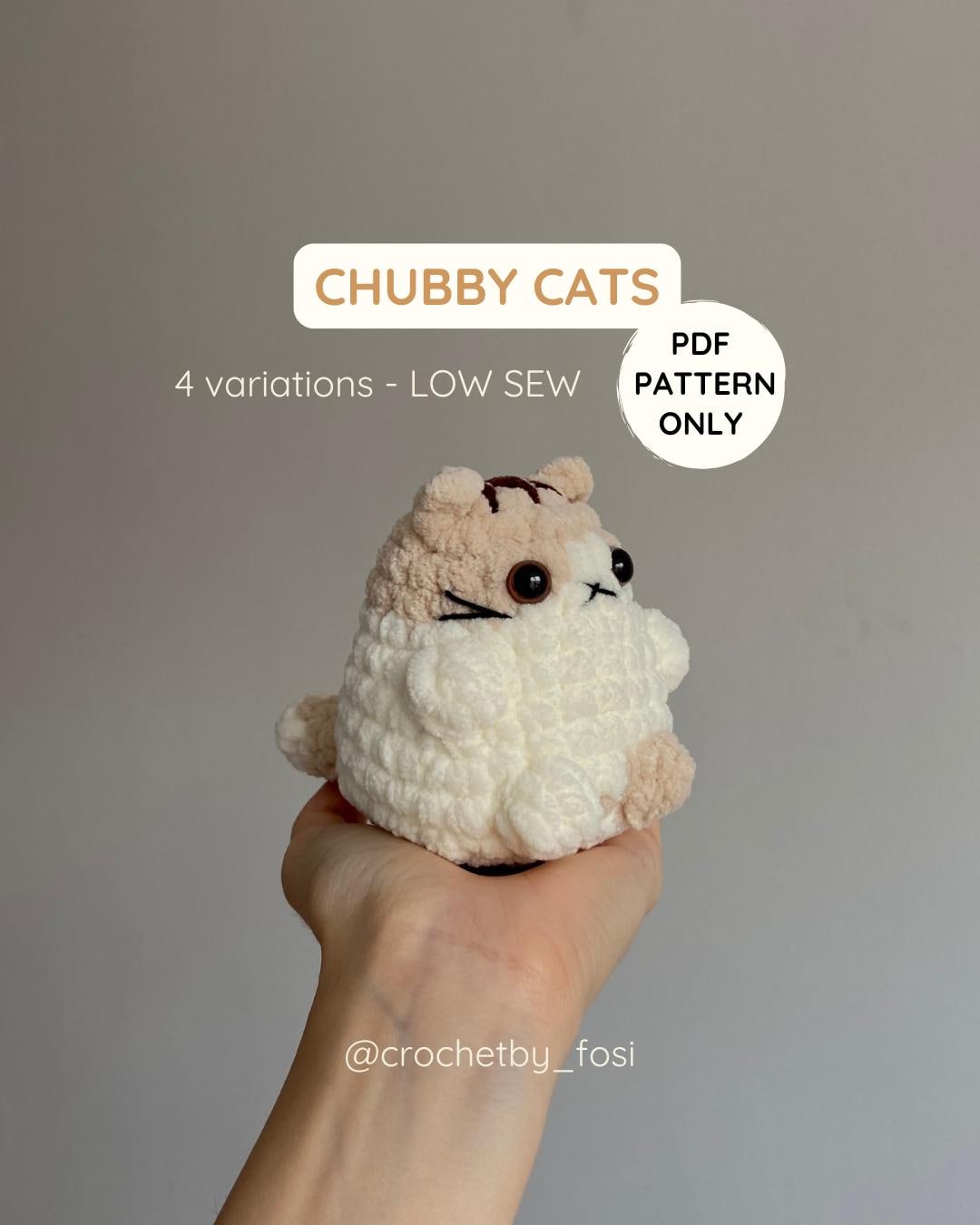 37 Fat Cat Crochet Patterns: Unleash Your Creativity and Craft Skills! 2 Chubby Cats Crochet Pattern: Low Sew Amigurumi