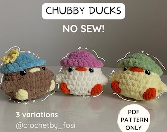 Chubby Ducks Crochet Pattern: No Sew Amigurumi (PDF Download)