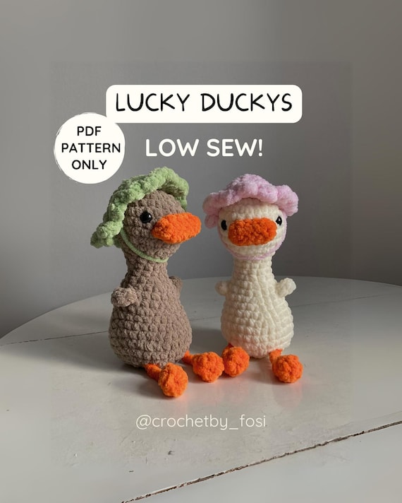 Lucky Ducky Crochet Pattern: Low Sew Amigurumi (PDF Download)