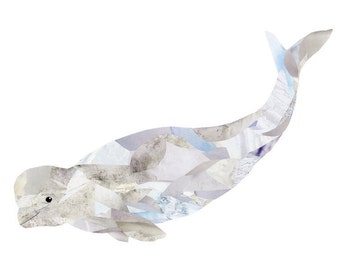 Impression de béluga de collage original