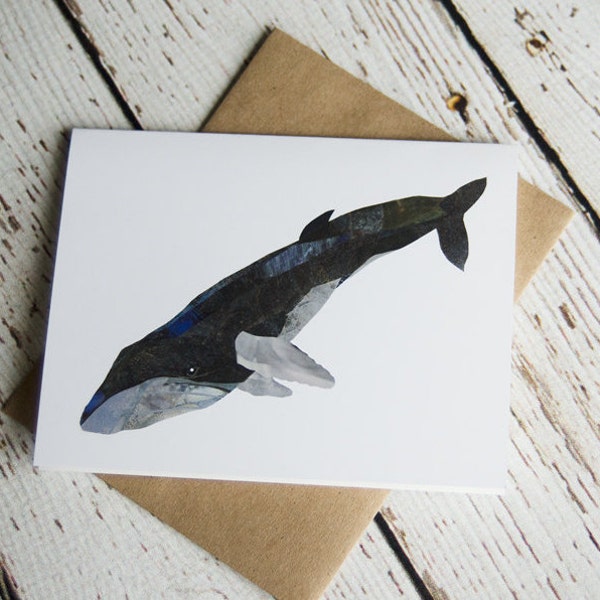 Humpback Whale Greeting Card of Original collage