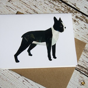 Carte Boston Terrier de collage original