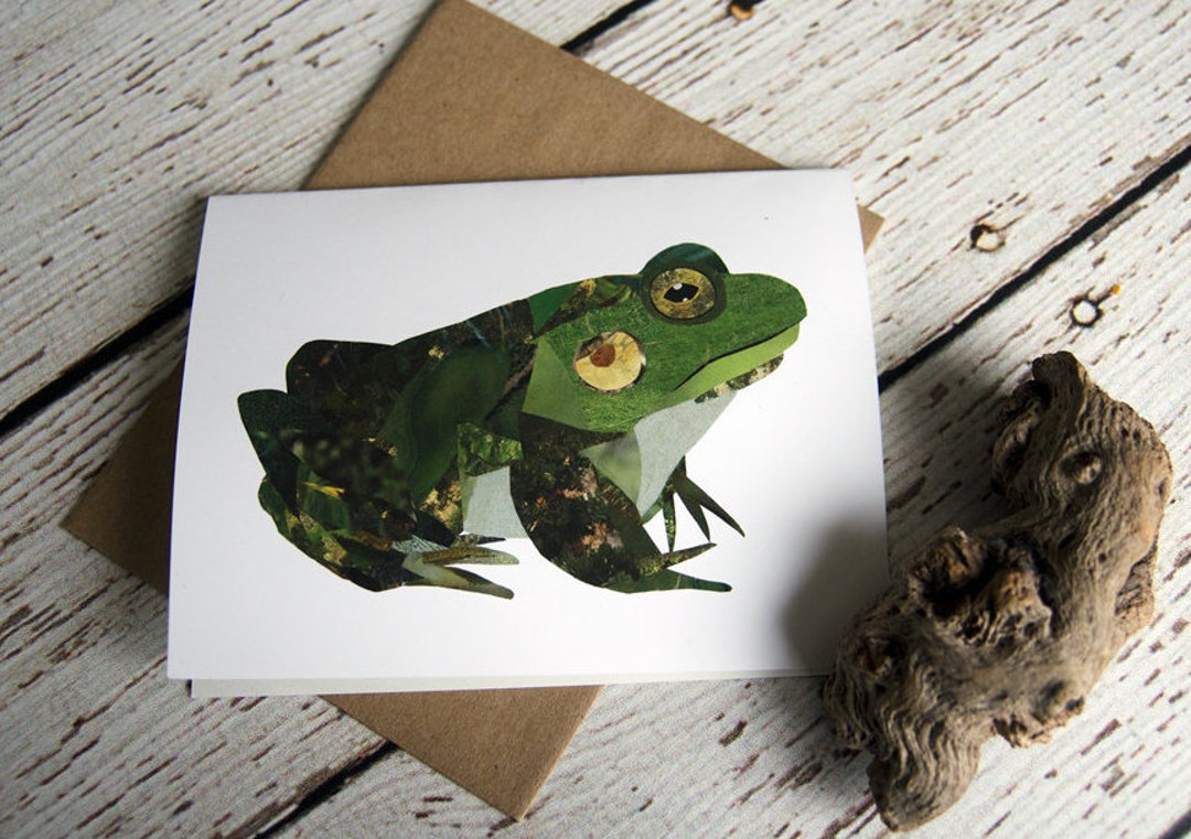 Bullfrog Card of Original Collage - Etsy Sweden