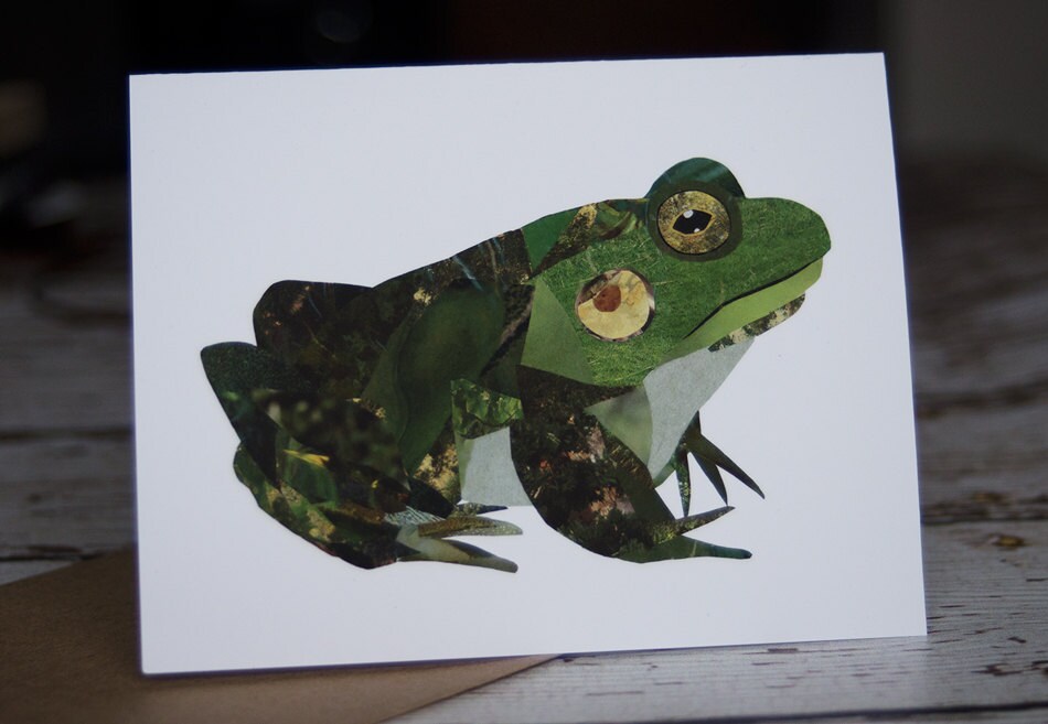 Bullfrog Card of Original Collage - Etsy Sweden