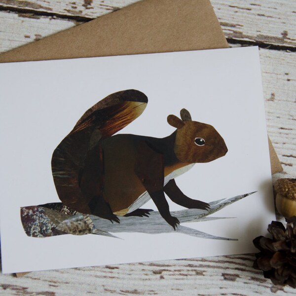 Squirrel  Card of Original Collage